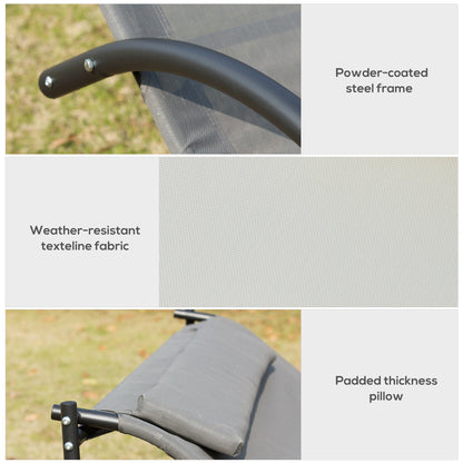 Double Hammock Chair Sun Lounger Outdoor Patio Garden Swing Rock Seat Grey