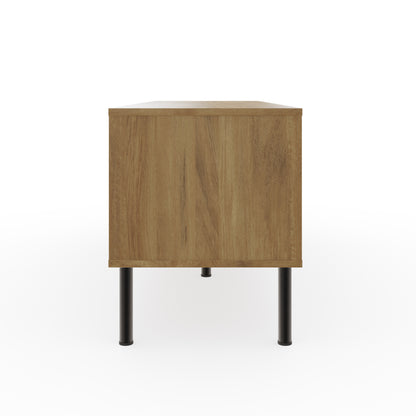 Nervata TV Unit Oak & Black 1 Shelf 1 Drawer 2 Doors