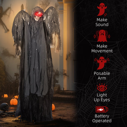 Animated Grim Reaper Halloween Decoration - 195cm