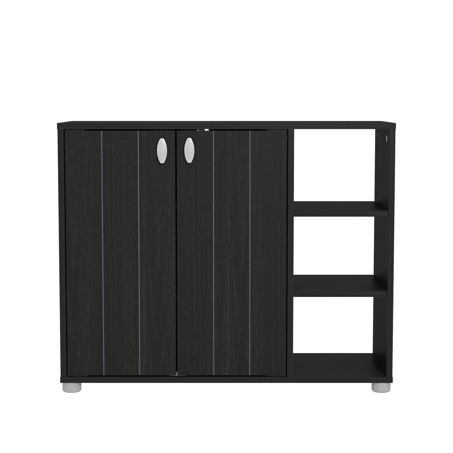 Bideford Shoe Storage Black 2 Doors 6 Shelves