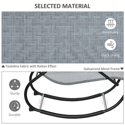 Zero Gravity Rocking Lounge Chair w/ Pillow for Indoor & Outdoor Texteline Grey