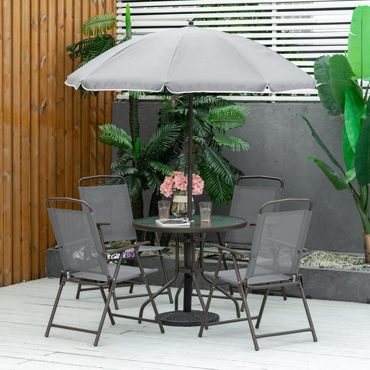 6-Piece Patio Dining Set with Umbrella
