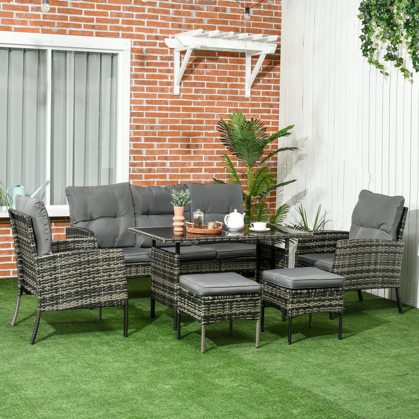 5 Seater Rattan Garden Furniture Set