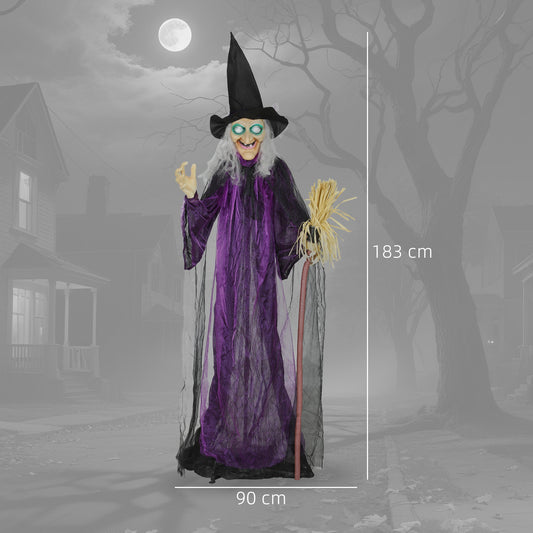Animated Witch Halloween Decoration - 183cm
