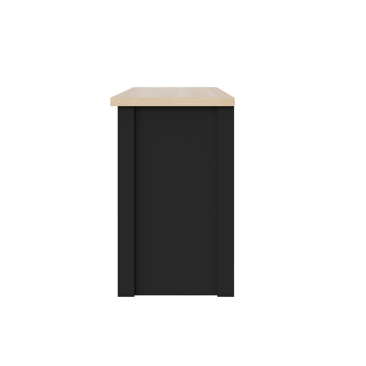 Lancaster Shoe Storage Black & Oak 2 Doors 4 Shelves