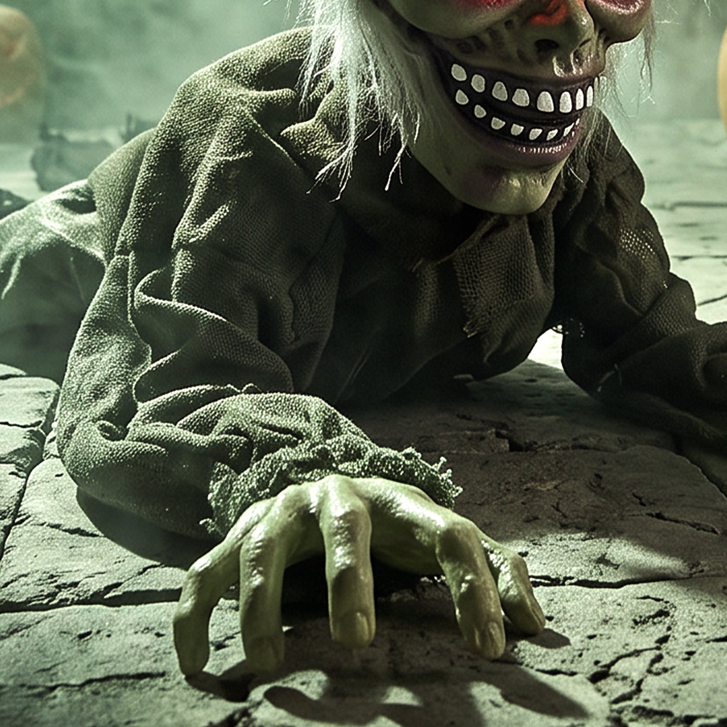 Animated Crawling Zombie Halloween Decoration - 116cm