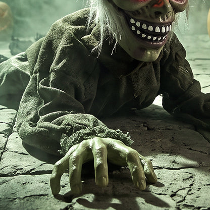 Animated Crawling Zombie Halloween Decoration - 116cm