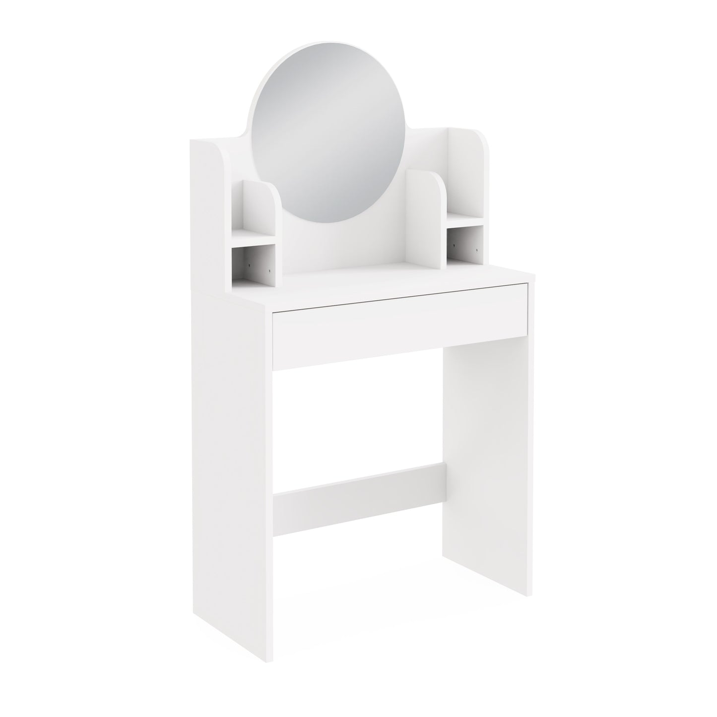 Idis Tall Dressing Table White 2 Shelves