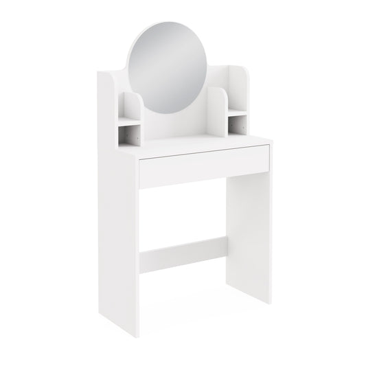 Idis Tall Dressing Table White 2 Shelves