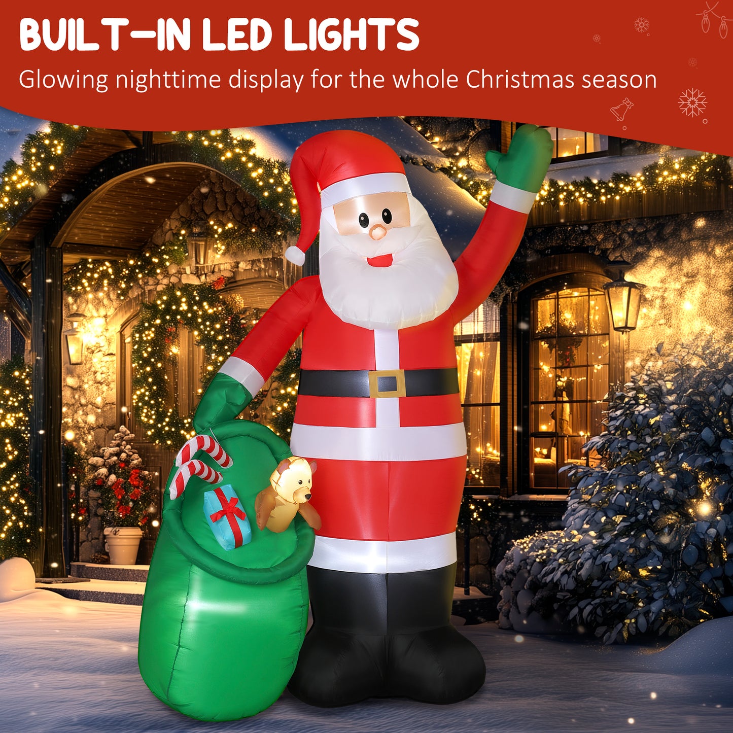 Santa Inflatable Christmas Decoration - 275cm