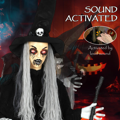 Animated Witch Halloween Decoration - 170cm