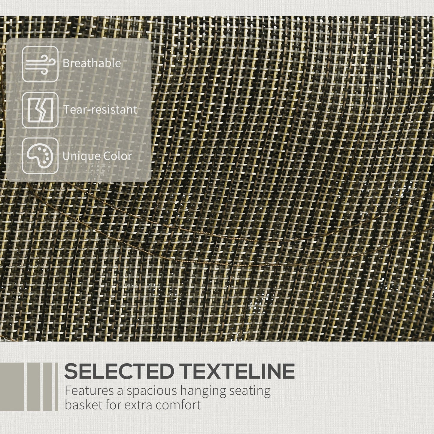 Double Hanging Egg Chair 2 Seaters Texteline Swing Hammock Chair with Stand