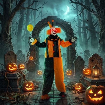 Animated Scary Clown Halloween Decoration - 190cm
