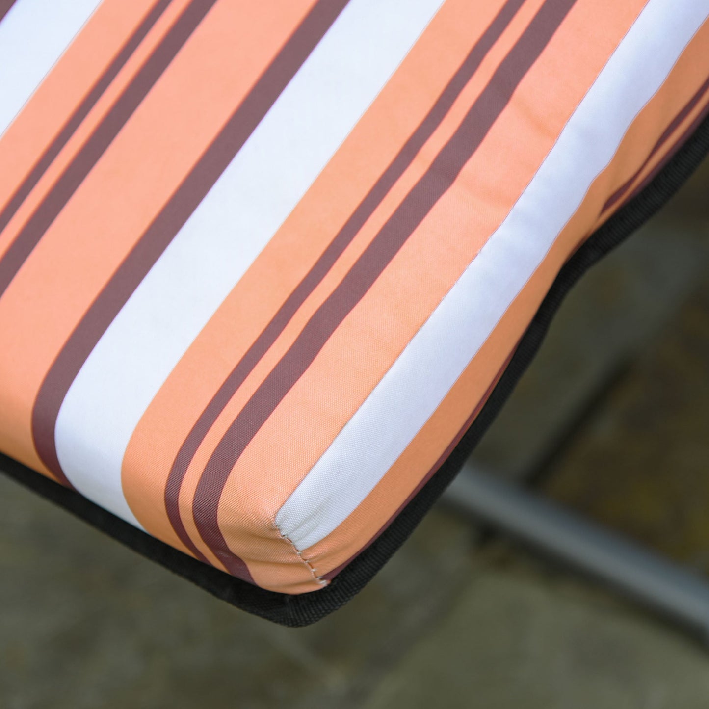 Set of 2 Garden Sun Lounger Outdoor Reclining Seat Cushioned Seat Foldable Adjustable Recliner Orange and White