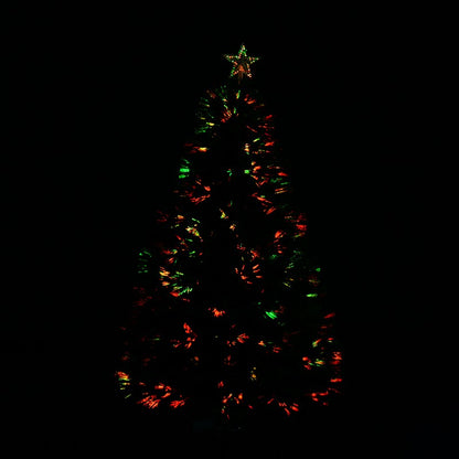 4FT Pre-Lit Fibre Optic Artificial Christmas Tree Holiday Xmas Décor with Tree Topper Multi-Colour