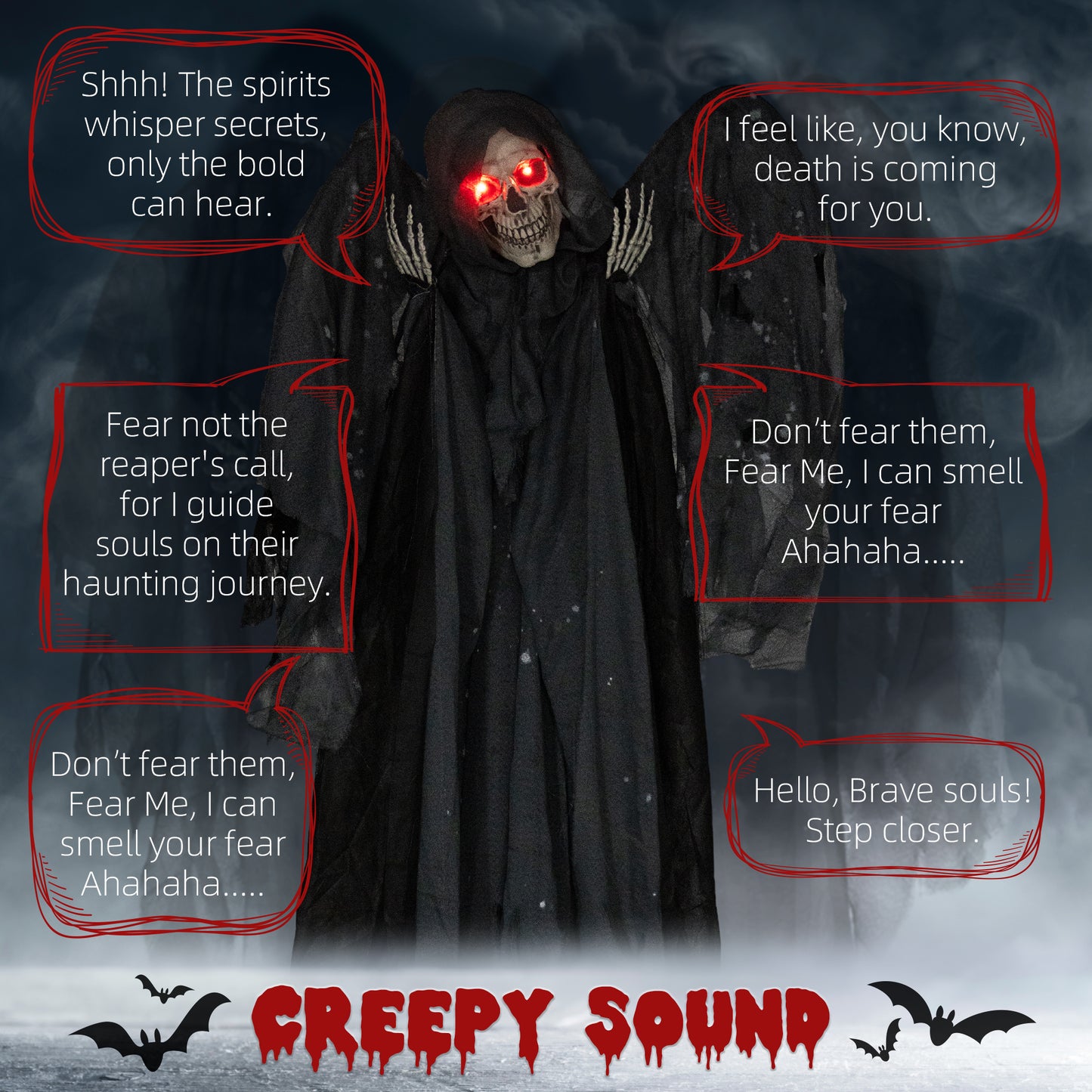 Animated Grim Reaper Halloween Decoration - 195cm