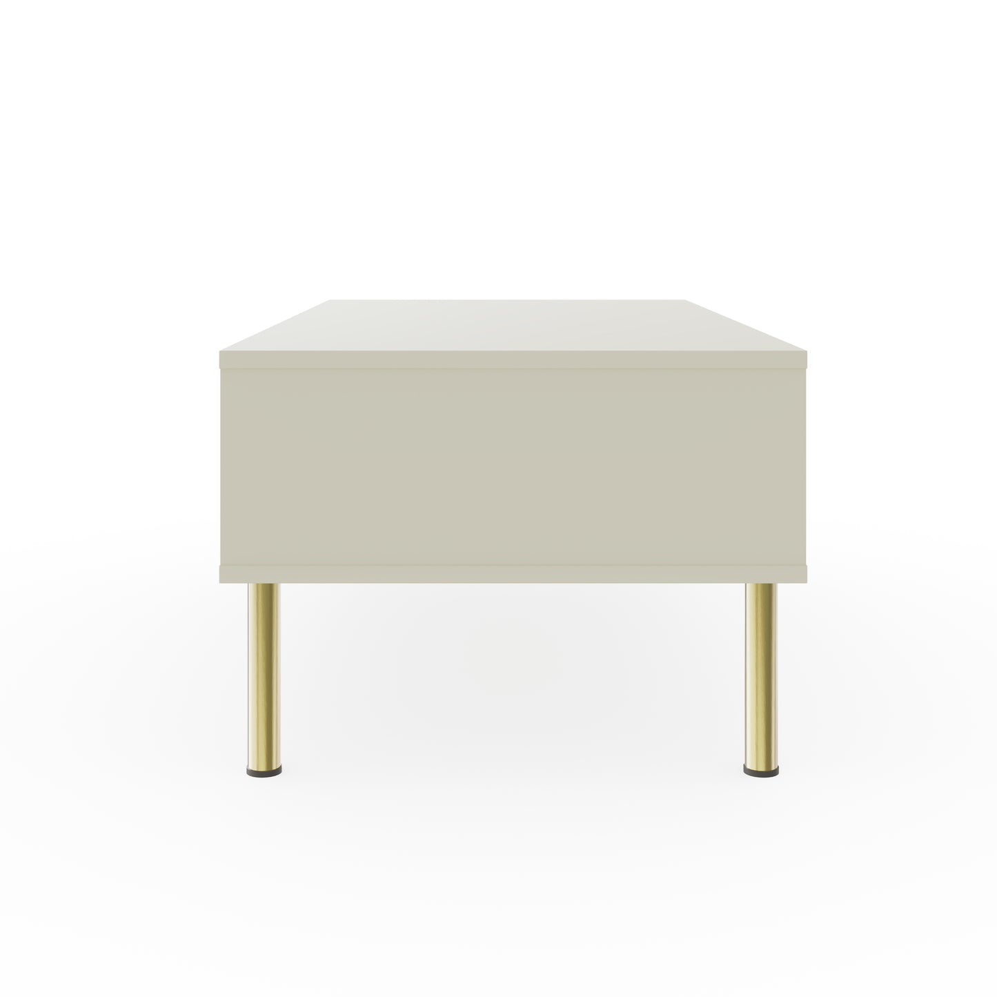 Nervata Coffee Table White & Gold 2 Drawers