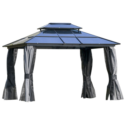 Outdoor 3.6 x 3M Gazebo Cabana w/ Steel Frame & Net Sidewalls for Privacy