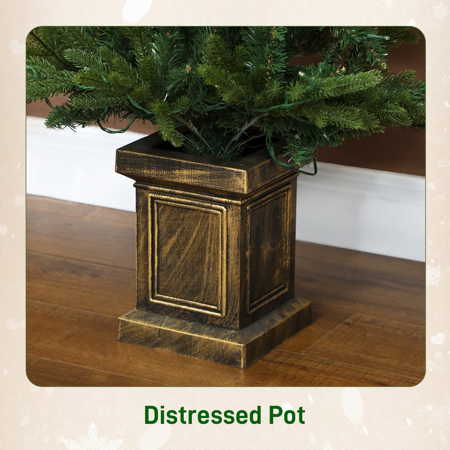2x 4ft Potted Christmas Tree Artificial - with LED Lights Warm White 864 Tips