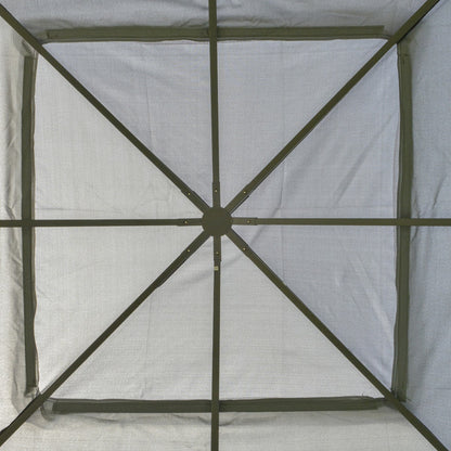 3Mx3M Garden Gazebo Double Top Outdoor Canopy Patio Event Party Wedding Tent Backyard Sun Shade with Netting - Grey