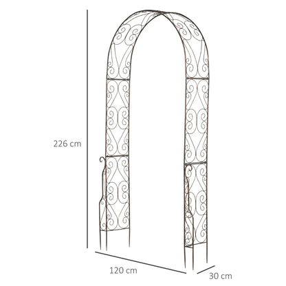 Metal Decorative Garden Rose Arch Arbour Trellis for Climbing Plants Support Archway Wedding Gate 120L x 30W x 226H cm