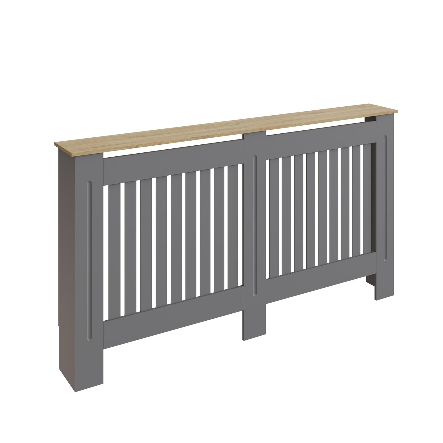 Longslow Large Radiator Cover Grey & Oak 1 Shelf