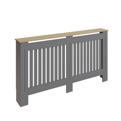 Longslow Large Radiator Cover Grey & Oak 1 Shelf