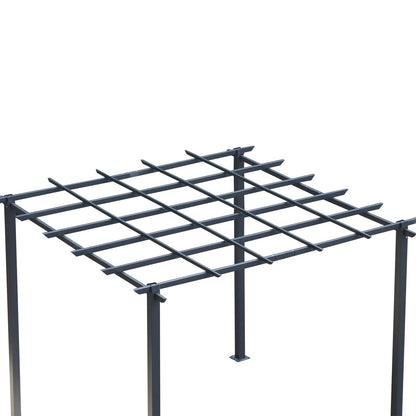 3 x 3 Meter Metal Pergola Garden Gazebo Grape Trellis for Climbing Plants Outdoor Sun Shelter Arbours
