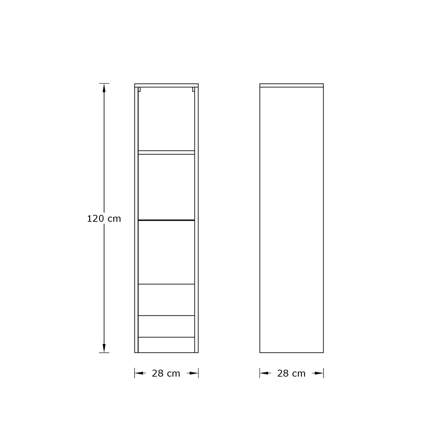 Leon Tall Shelving unit Oak 4 Shelves