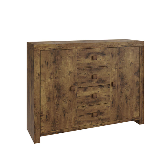 Jakarta Large Sideboard Natural 2 Doors 4 Shelves 4 Drawers