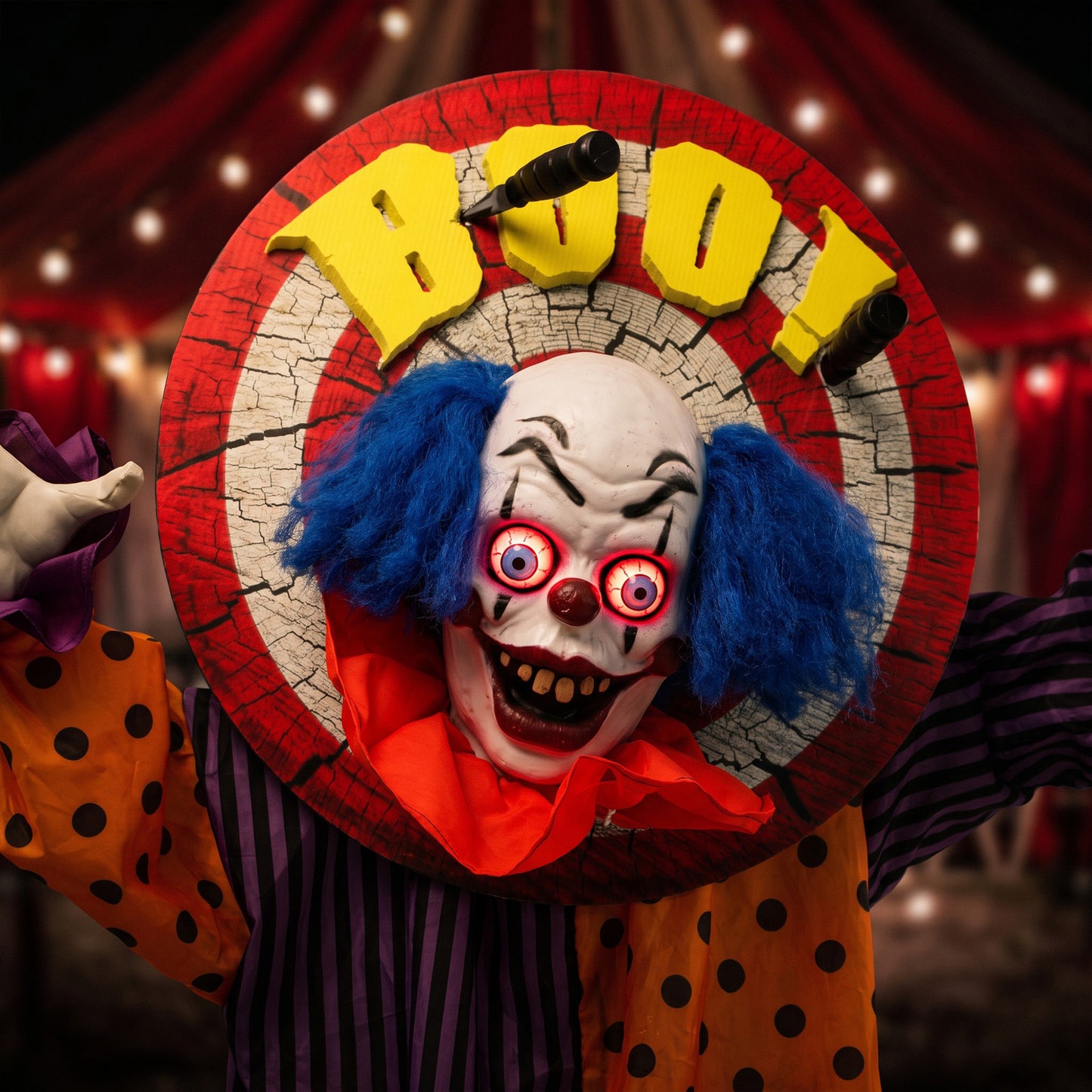Animated Scary Clown Halloween Decoration - 167cm