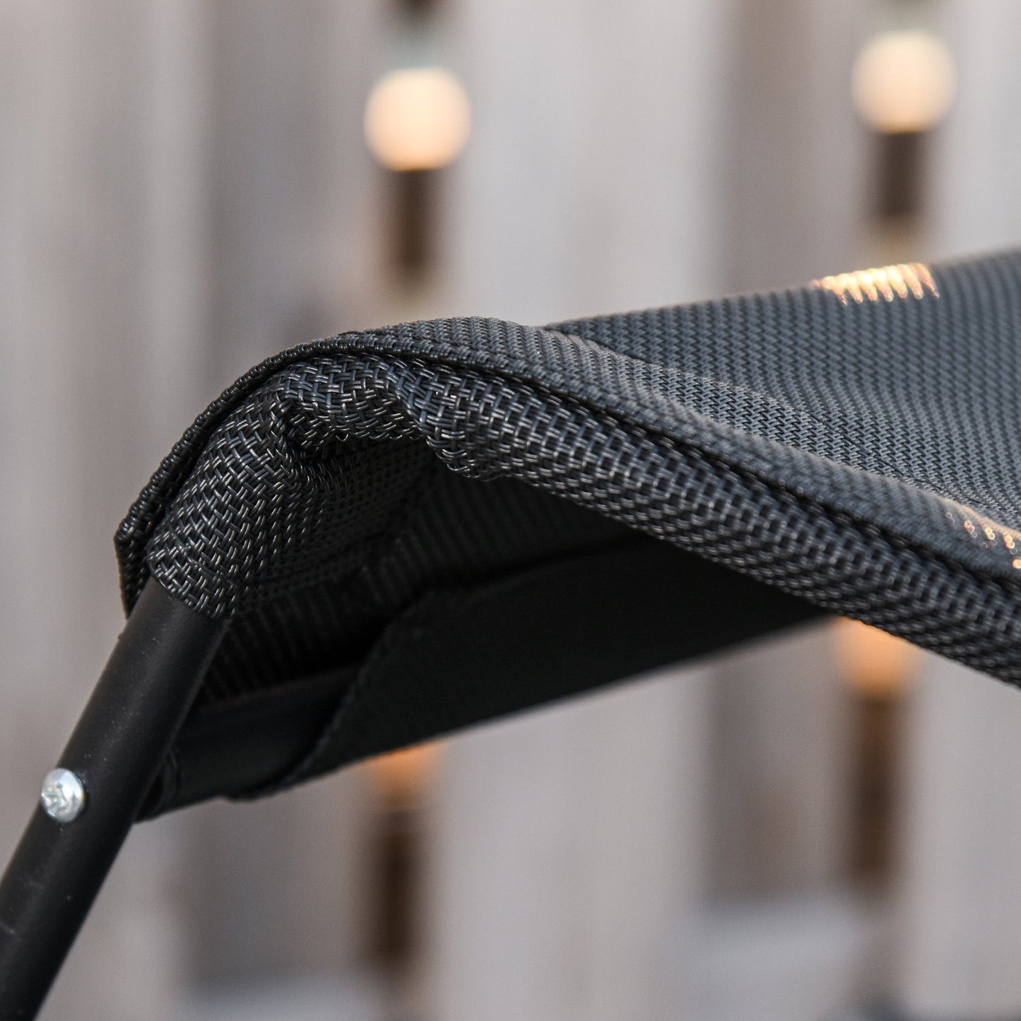 Outsunny Zero Gravity Garden Deck Folding Chair Texteline Patio Sun Lounger Reclining Seat with Cup Holder & Canopy Shade - Black