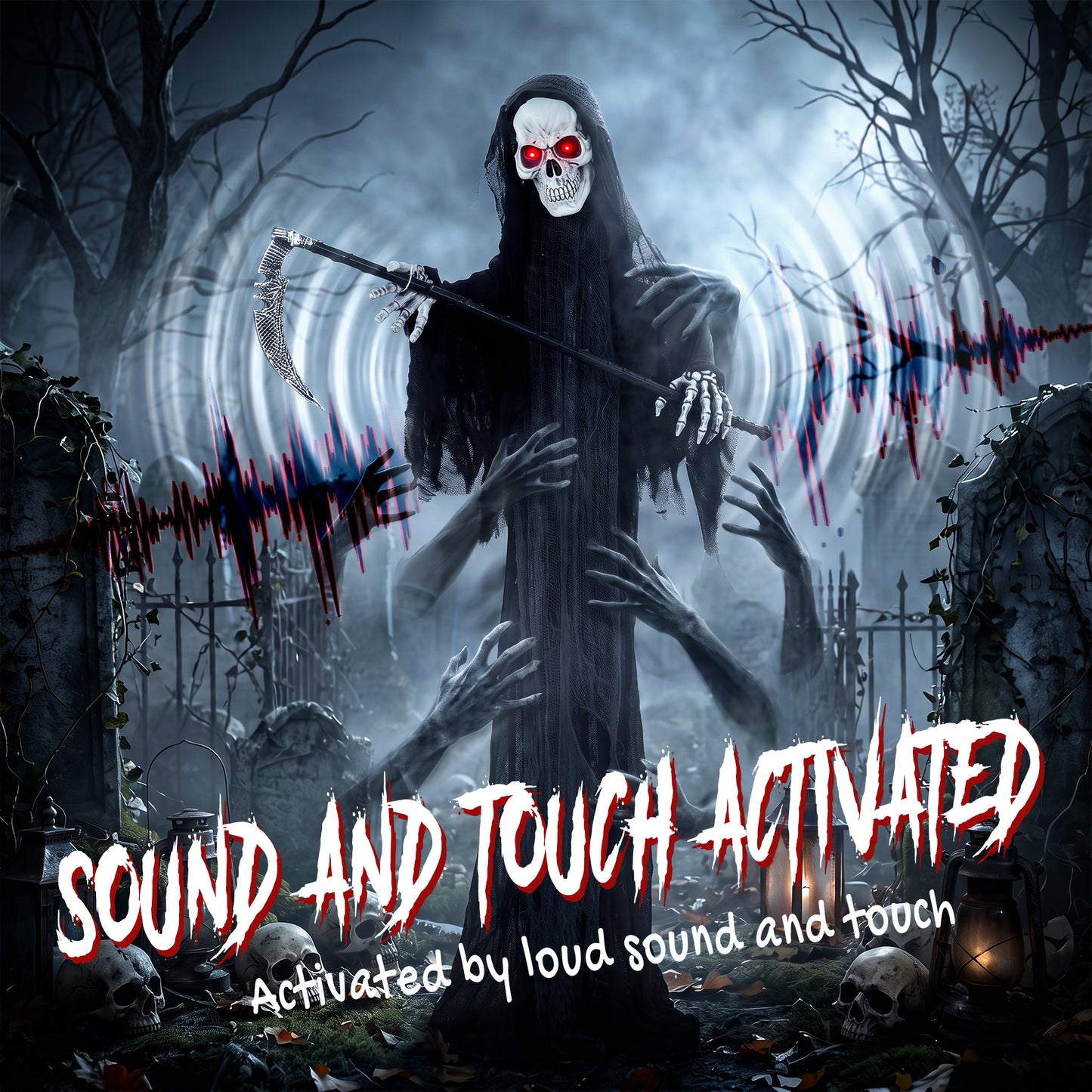 Animated Grim Reaper Halloween Decoration - 183cm