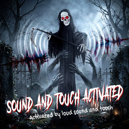 Animated Grim Reaper Halloween Decoration - 183cm