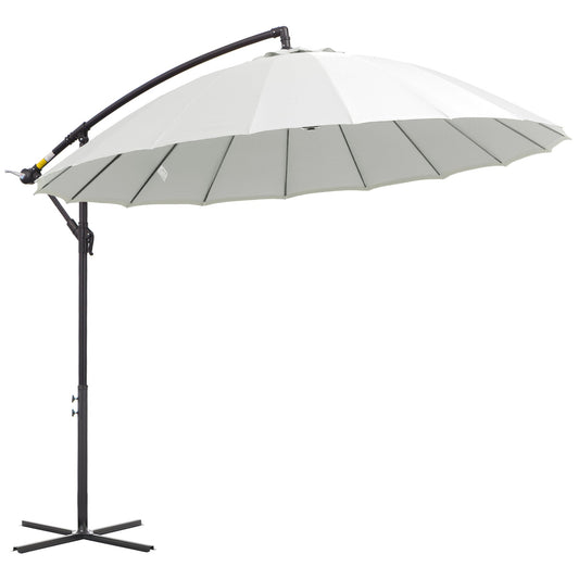 3M Cantilever Umbrella 18 Ribs & Vents Adjustable Angle for Patio Cream White Primary Image