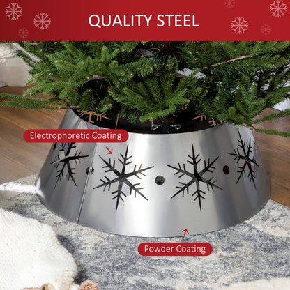 66cm Christmas Tree Skirt Metal Silver   Tips