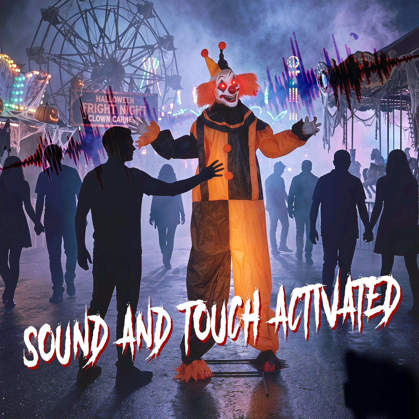 Animated Scary Clown Halloween Decoration - 190cm
