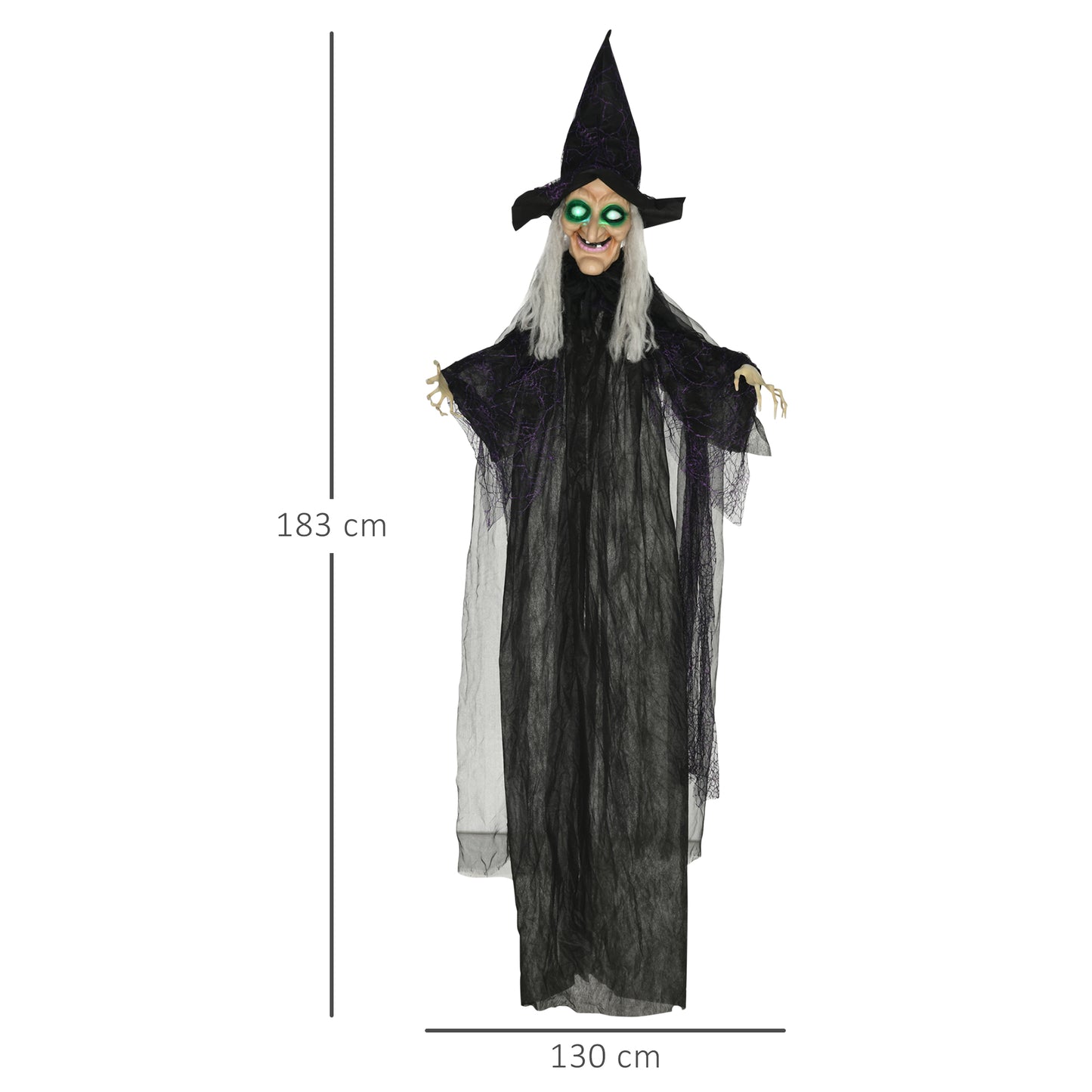 Animated Witch Halloween Decoration - 183cm