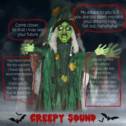 Animated Witch Halloween Decoration - 183cm