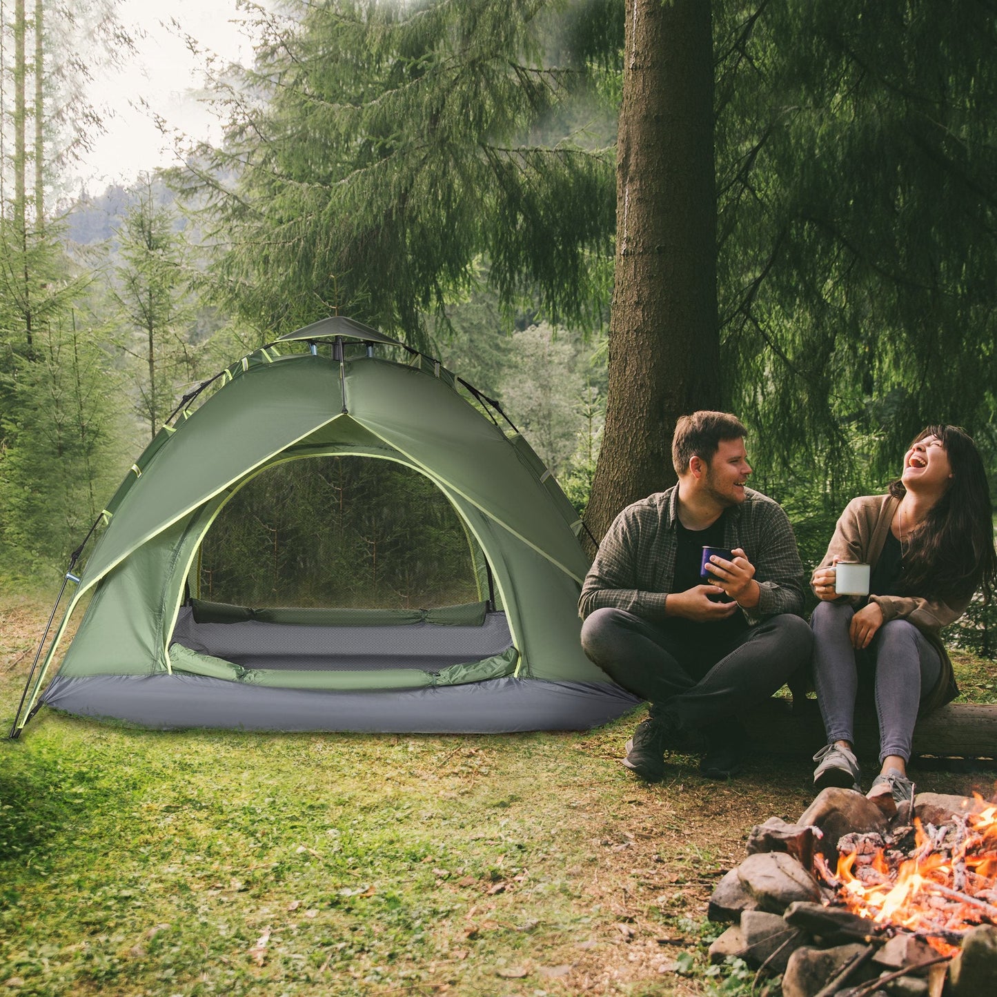 3 man pop up tents 3 Man Camping Tent Automatic Pop Up Tent Portable Double Layer for Festival Hiking Family Travel Shelter