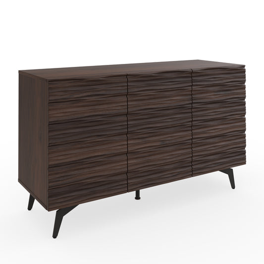 Bantham Large Sideboard Dark Walnut 3 Doors 2 Shelves