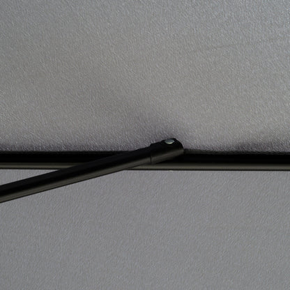 Outsunny 2.66M Patio Umbrella Garden Parasol Outdoor Sun Shade Table Umbrella With Ruffles 8 Sturdy Ribs Charcoal Grey