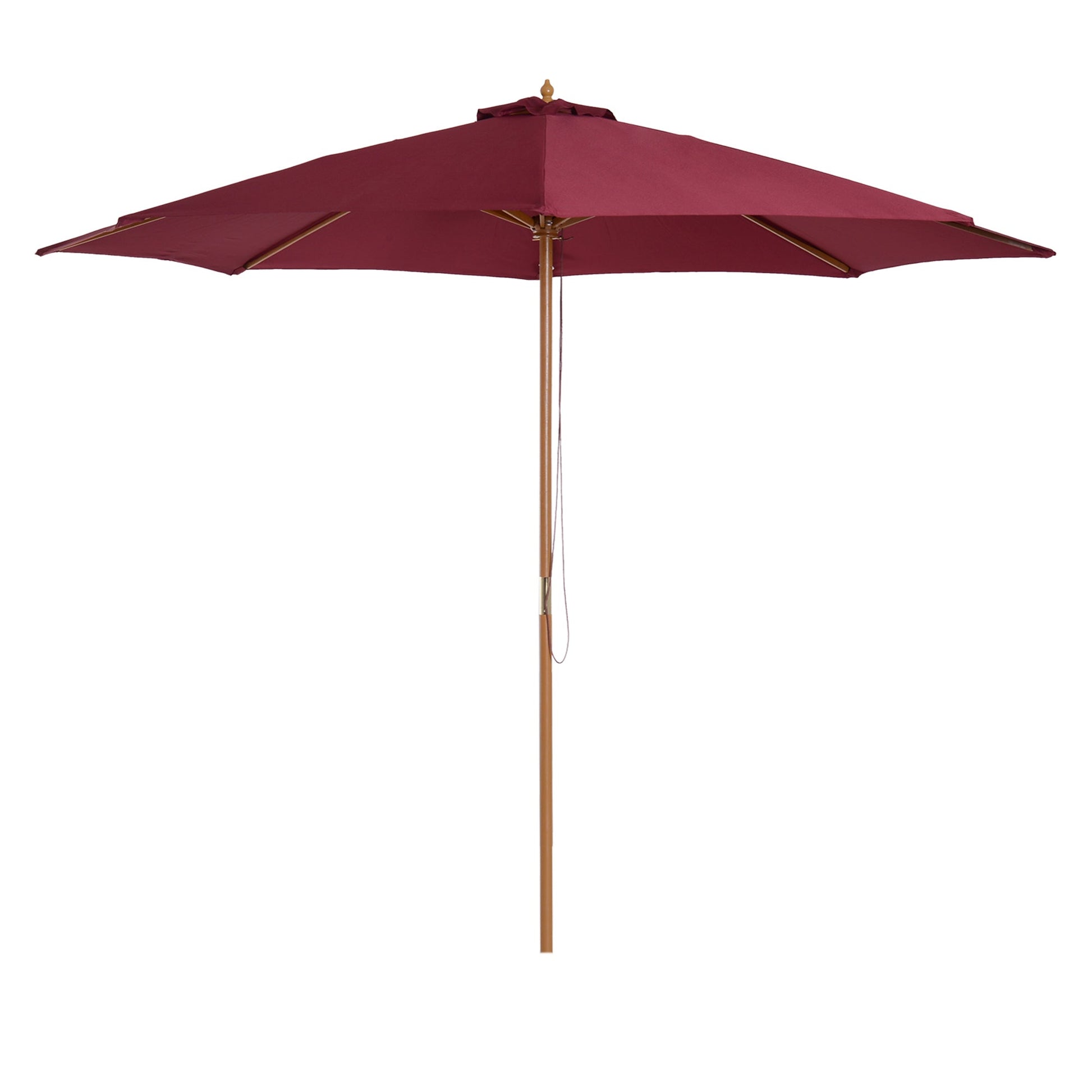 3M Fir Wooden Parasol Garden Umbrellas 8 Ribs Bamboo Sun Shade Patio Outdoor Umbrella Canopy Primary Image