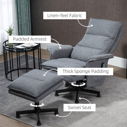 Swivel Recliner Chair and Footstool