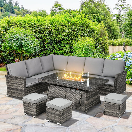 7-Pieces PE Rattan Garden Furniture Set Primary Image