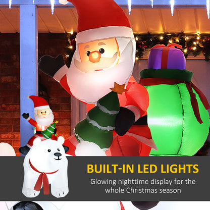 Santa On Polar Bear Inflatable Christmas Decoration - 200cm
