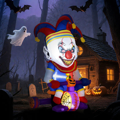 Clown On Tricycle Inflatable Halloween Decoration