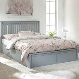 Grey ottoman double bed