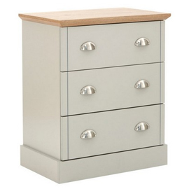 Kendal Grey & Oak Chest Of 3 Drawers