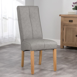 Milan Dining Chair Grey & Faux Leather